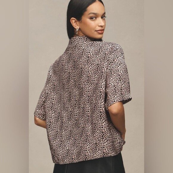 NWT Size XS - Anthropologie The Dylon Short-Sleeve Wide-Placket Top - Picture 5 of 16